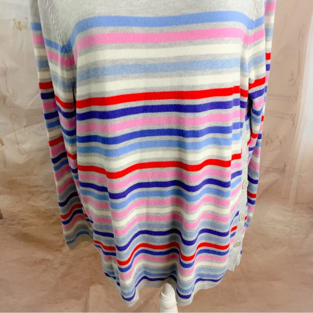 NEW Talbots Striped Side Button down Sweater - Picture 4 of 11